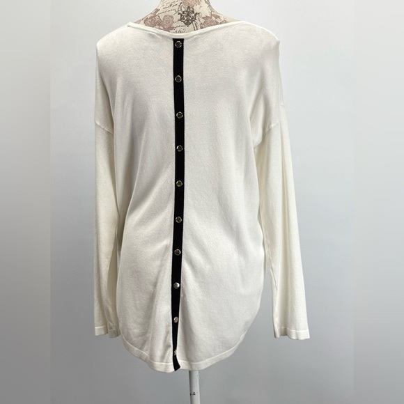 SOFT SURROUNDINGS Ivory TRIESTE Long Sleeve scoop neck top size MP - Picture 7 of 13